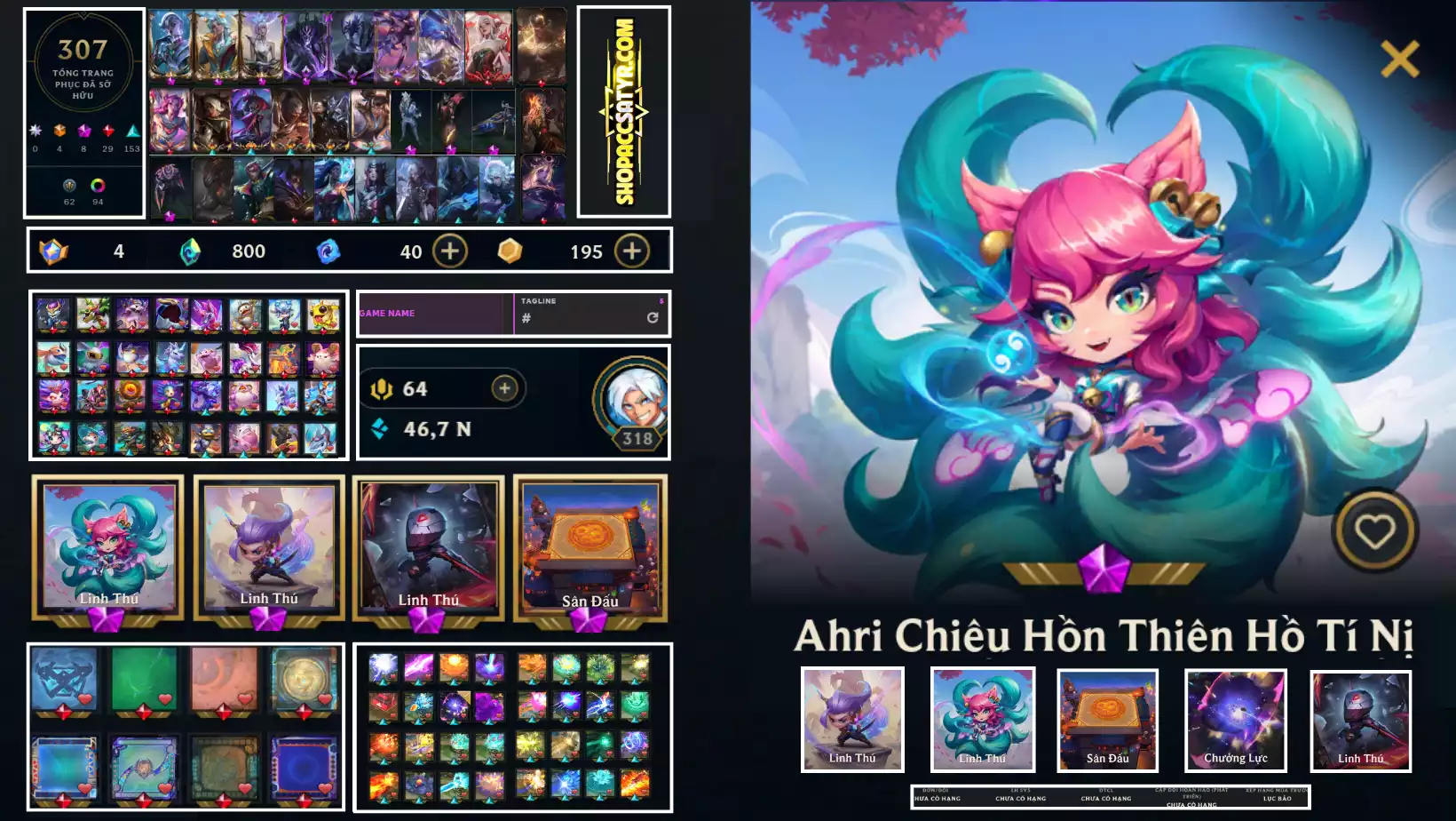 ACC CHUYÊN TFT VÀ 5VS5 3 PET TÍM 1 SÂN TÍM 9 SÂN ĐỎ 54 PET 3 SAO 90 CHƯỞNG LỰC RANK LỤC BẢO 5VS5 306 SKIN FULL TƯỚNG LV : 318 4 HH 8 TÍM 29 ĐỎ 153 SỬ THI 89 ĐA SẮC 4 ĐA SẮC THẦN THOẠI RANK KC4 DD  FULL MAIL GỐC